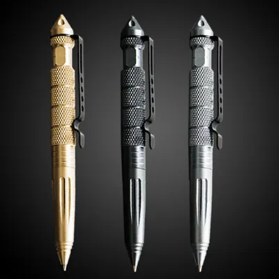 Military Tactical Pen, Professional Self Defense Pen, Emergency Glass Breaker Pen - Tungsten Steel, Writing Tool with 6 Refill