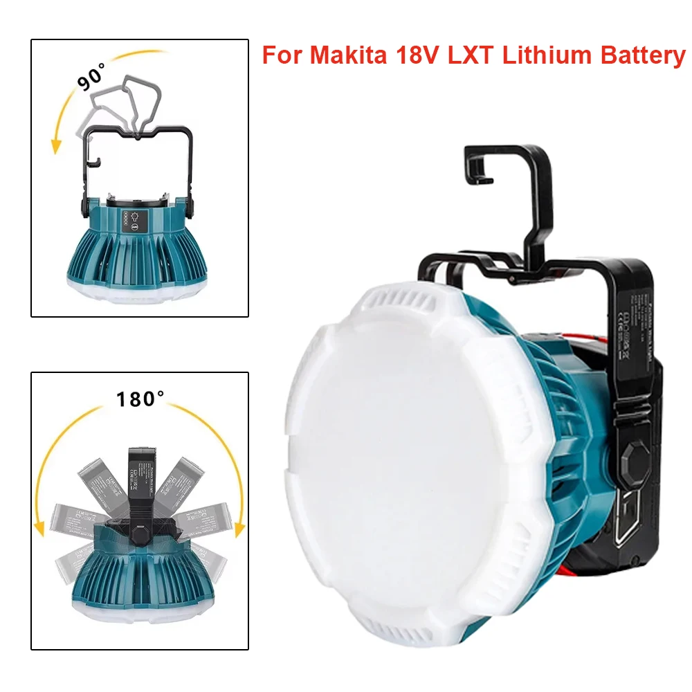 2400LM LED-Campinglaterne für Makita 18V LXT Lithiumbatterie, 24W LED-Arbeitsleuchte für Autoreparatur, Camping, Notfall und Hur Image