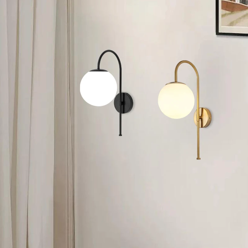 Eisen Wand Lampe Kunststoff Lampenschirm Nachttisch Lampe Einfache Licht Luxus Schlafzimmer Wohnzimmer Hintergrund Gang Korridor Lampe E27 Glühbirne