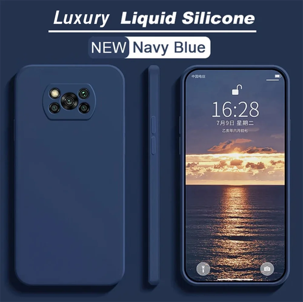 Weiche Fällen Für Xiaomi Poco X3 X3 Pro NFC X3 GT Pocox3 Pro luxus Original Flüssigkeit Silikon Stoßfest Zurück Abdeckung Für Poco x3 Pro Image