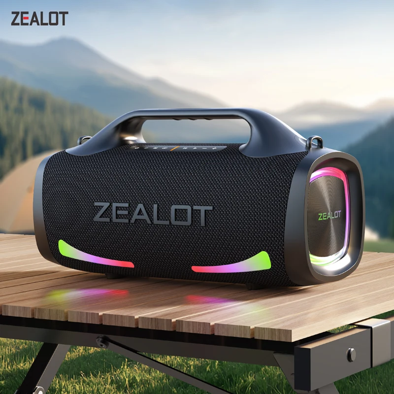 Zealot-S79 100W Big Power Portable Bluetooth Speaker with Bluetooth 5.3 Portable Handle, 12-Hour Playtime, for Party, Camping