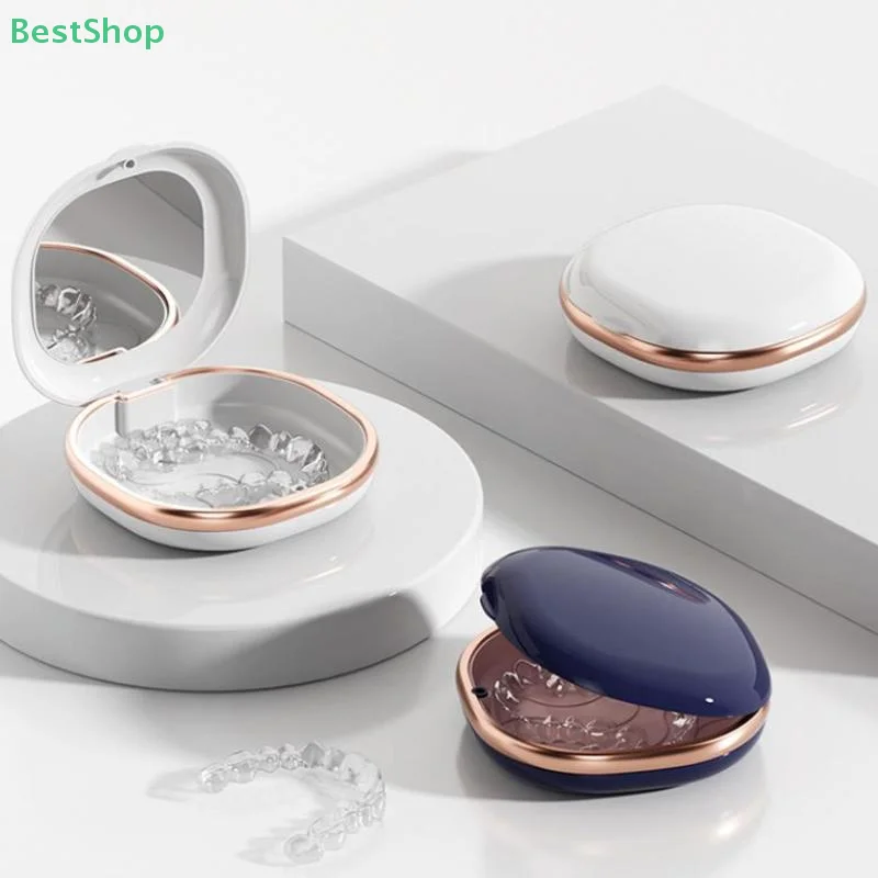    Magnetische Dental Retainer Box Fall Aligner Mundschutz Container Falsche Prothese Box Image