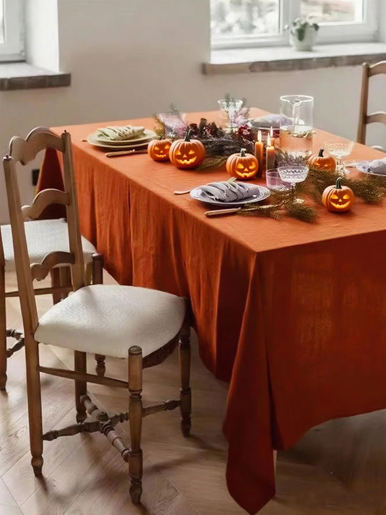 Halloween orange Tischdecke Esstisch quadratisch Picknicktuch Couchtisch runder Tisch langer Esstisch tägliche Heimdekoration