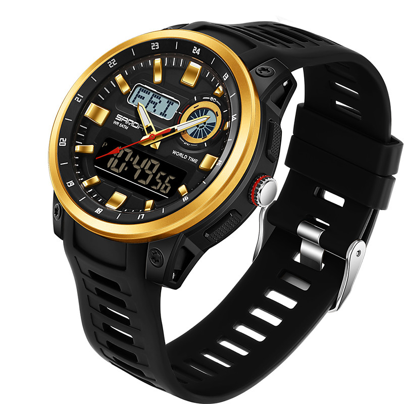 SANDA Fashion Brand Sport Electronics Watches Gift for men Outdoors Analog Digital Man Watch Luminous Waterproof Backlight Wristwatch
