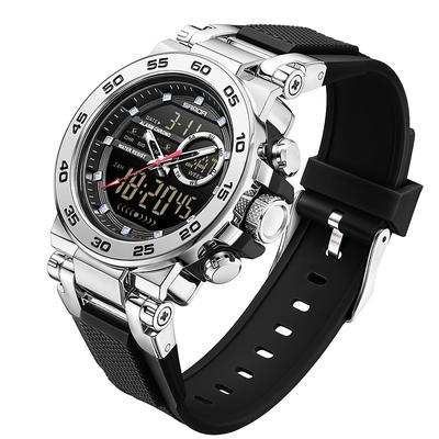 SANDA 6296 Sports Fashion Men Electronic Quartz Watch Shockproof Waterproof Luminous Calendar Casual Digital Watches
