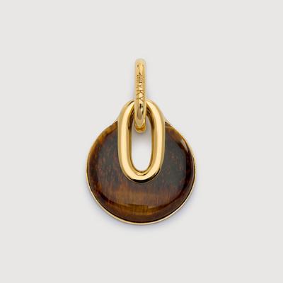 Gold Kate Young Gemstone Pendant Tigers Eye