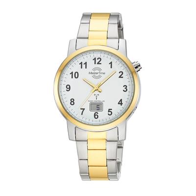Funkuhr MASTER TIME "Basic", silberfarben, goldfarben, Armbanduhren, Herren, Quarzuhr, Armbanduhr, Herrenuhr, Edelstahlarmband, analog, digital Image