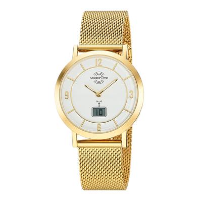 Funkuhr MASTER TIME "Advanced", goldfarben, Armbanduhren, Damen, Quarzuhr, Armbanduhr, Damenuhr, Edelstahlarmband, analog, digital Image