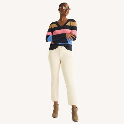Nautica Women's Mid-Rise Demi Bootcut Sateen Pant Sail White, 8
