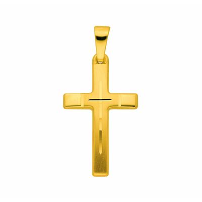 Kette mit Anhänger ADELIA´S "585 Gold Kreuz Anhänger", gold, Halsketten, Damen, Gelbgold 585, Schmuckset - Set mit Halskette Image