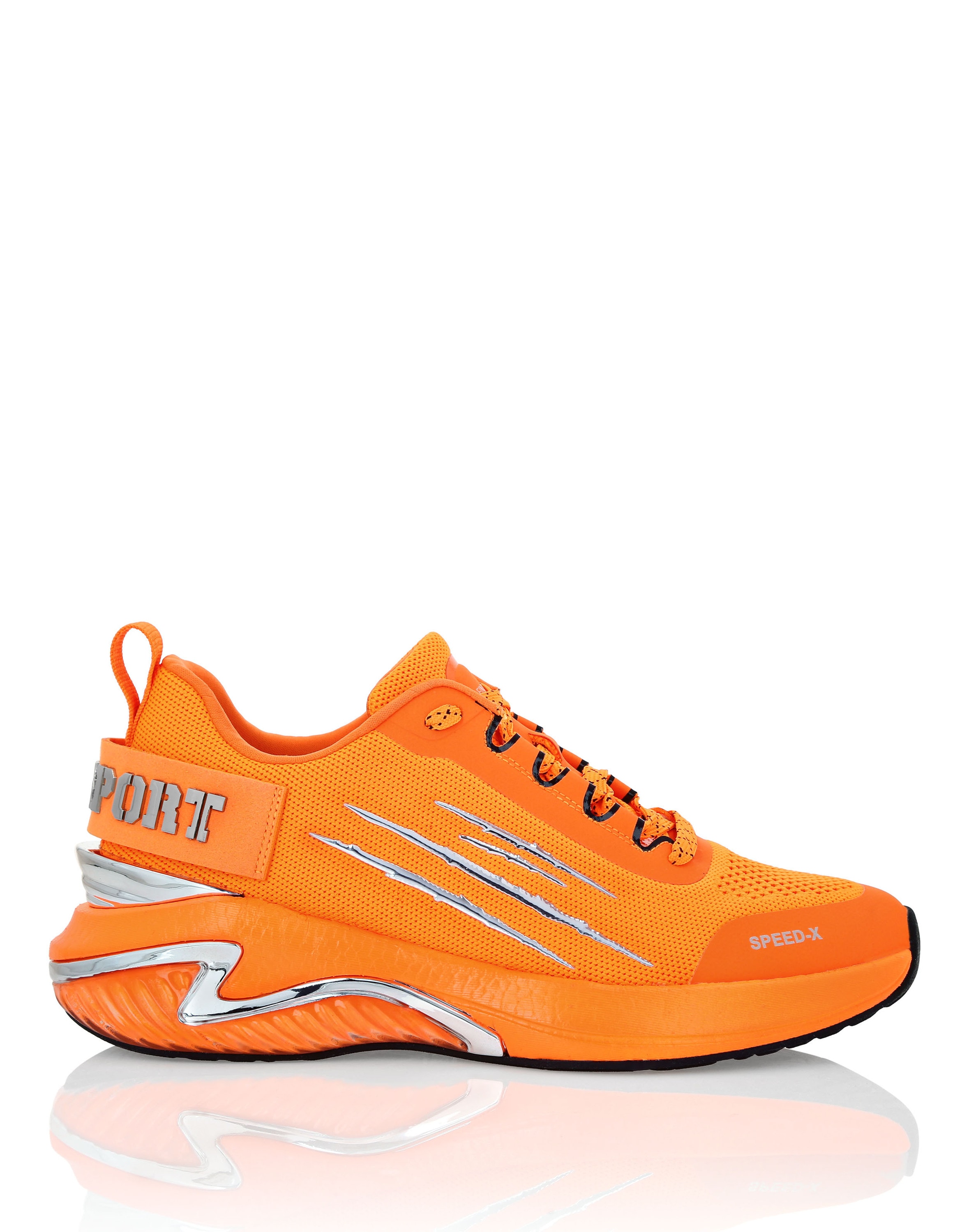 Sneaker PLEIN SPORT "Runner Sneaker", Herren, Gr. 43, Normalschaft, orange (86, orangefluo), Schuhe Sneaker
