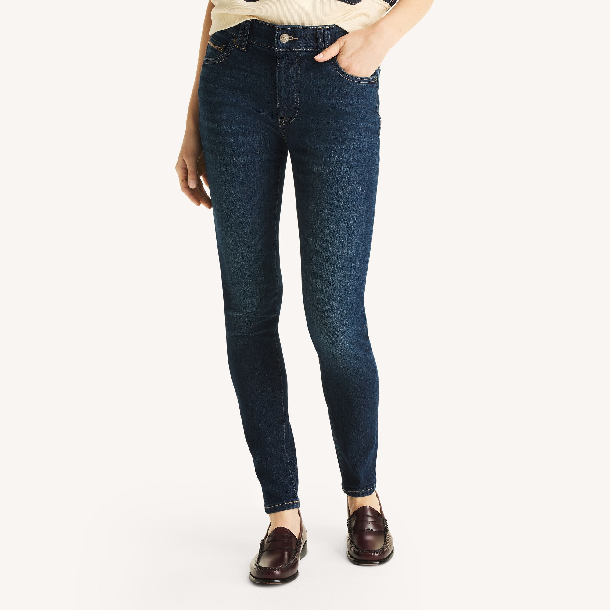 Nautica Women's Mid-Rise Skinny Denim 431 (Azure Blue), 6