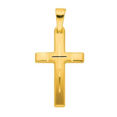 Ketten-Anhänger ADELIA´S "585 Gold Kreuz Anhänger", gold, Schmuckanhänger, Damen, Gold, Goldschmuck für Damen & Herren Image