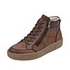 Plateausneaker REMONTE, Damen, Gr. 45, braun (braun used), Leder, Lederimitat, unifarben, casual, Schuhe, Winterstiefelette, Casual Boots mit wasserabweisender TEX-Membran