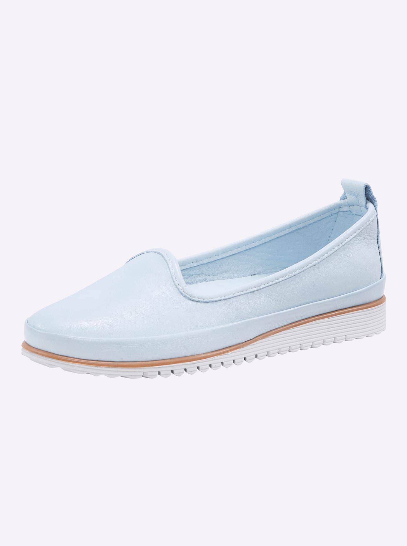 Slipper ANDREA CONTI, Damen, Gr. 39, blau (hellblau), Glattleder, Sportlich, Schuhe