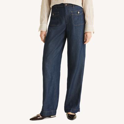 Nautica Women's Chambray Wide Leg Pant Stellar Blue Heather, 8