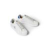 Plateausneaker CALVIN KLEIN JEANS "3 CUPSOLE PU", Herren, Gr. 47, weiß (weiß, blau), Lederimitat, kontrastfarbene Details, sportlich, Schuhe, Freizeitschuh, Halbschuh, Schnürschuh mit gepolstertem Schaftrand