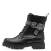 Schnürstiefelette MARCO TOZZI BY GMK, Damen, Gr. 39, schwarz, Lederimitat, Textil, unifarben, kontrastfarbene Details, modisch, Schuhe, Blockabsatz, Schnürboots, Zierriemen mit Strasssteinen besetzt
