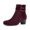 Stiefelette GABOR, Damen, Gr. 38, lila (beere), Veloursleder, unifarben, elegant, Schuhe, Blockabsatz, Businessschuh in schmaler Form
