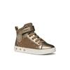 Sneaker GEOX "J SKYLIN GIRL Blinkschuh", Kinder, Gr. 24, beige, platin, Synthetik, Textil, metallic, Glitzer, sportlich, Schuhe, Schnürboots mit Glitzer, Blinkfunktion, Größenschablone zum Download