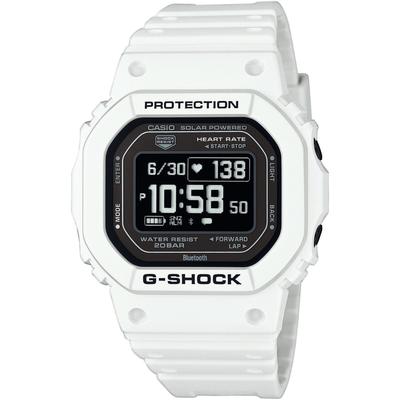 Smartwatch CASIO G-SHOCK, weiß (weiß, schwarz weiß), Smartwatches, Solaruhr, Armbanduhr, Herrenuhr, Stoppfunktion,Herzfrequenzmesser Image