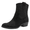 Stiefelette MARCO TOZZI, Damen, Gr. 37, schwarz, Textil, unifarben, schimmernd, modisch, Schuhe, Blockabsatz, Westernboots mit funkelenden Strasssteinen besetzt