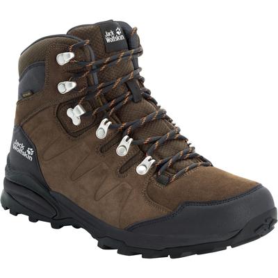 Wanderschuh JACK WOLFSKIN "REFUGIO TEXAPORE MID M", Gr. 42, braun, phantom, Leder, Textil, sportlich, Schuhe, Wasserdicht Image