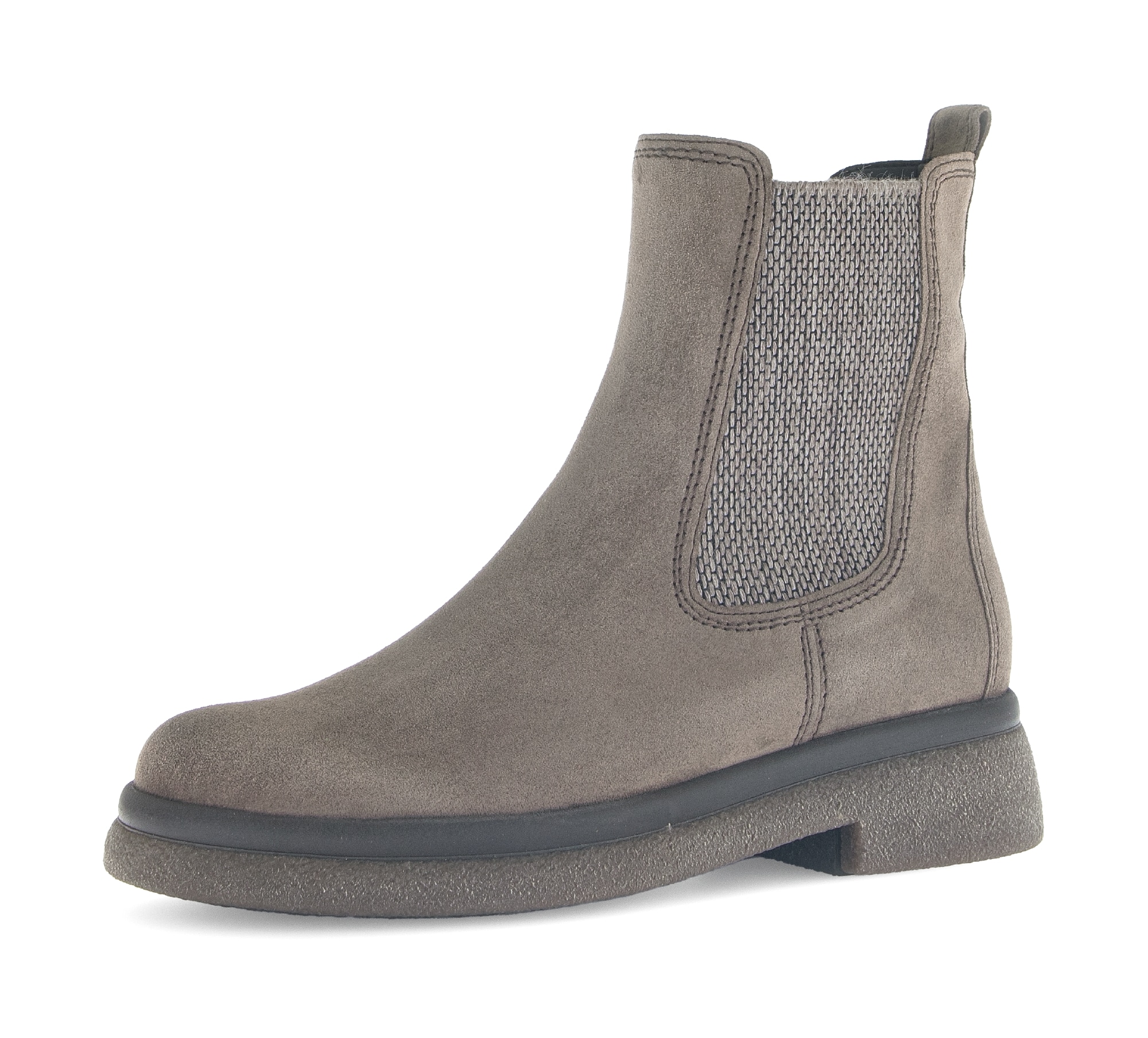 Chelseaboots GABOR, Damen, Gr. 38, beige (taupe), Veloursleder, unifarben, Schuhe, Blockabsatz, Businessschuh mit Best Fitting-Ausstattung, G-Weite