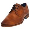 Schnürschuh BUGATTI, Herren, Gr. 47, braun (cognac), Leder, used, festlich, Schuhe, Blockabsatz, Abendschuh, Businessschuh in eckiger Karreeform