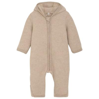 Huttelihut - Baby's Pram Suit Bear Ears Wool Fleece - Overall Gr 86 beige Image