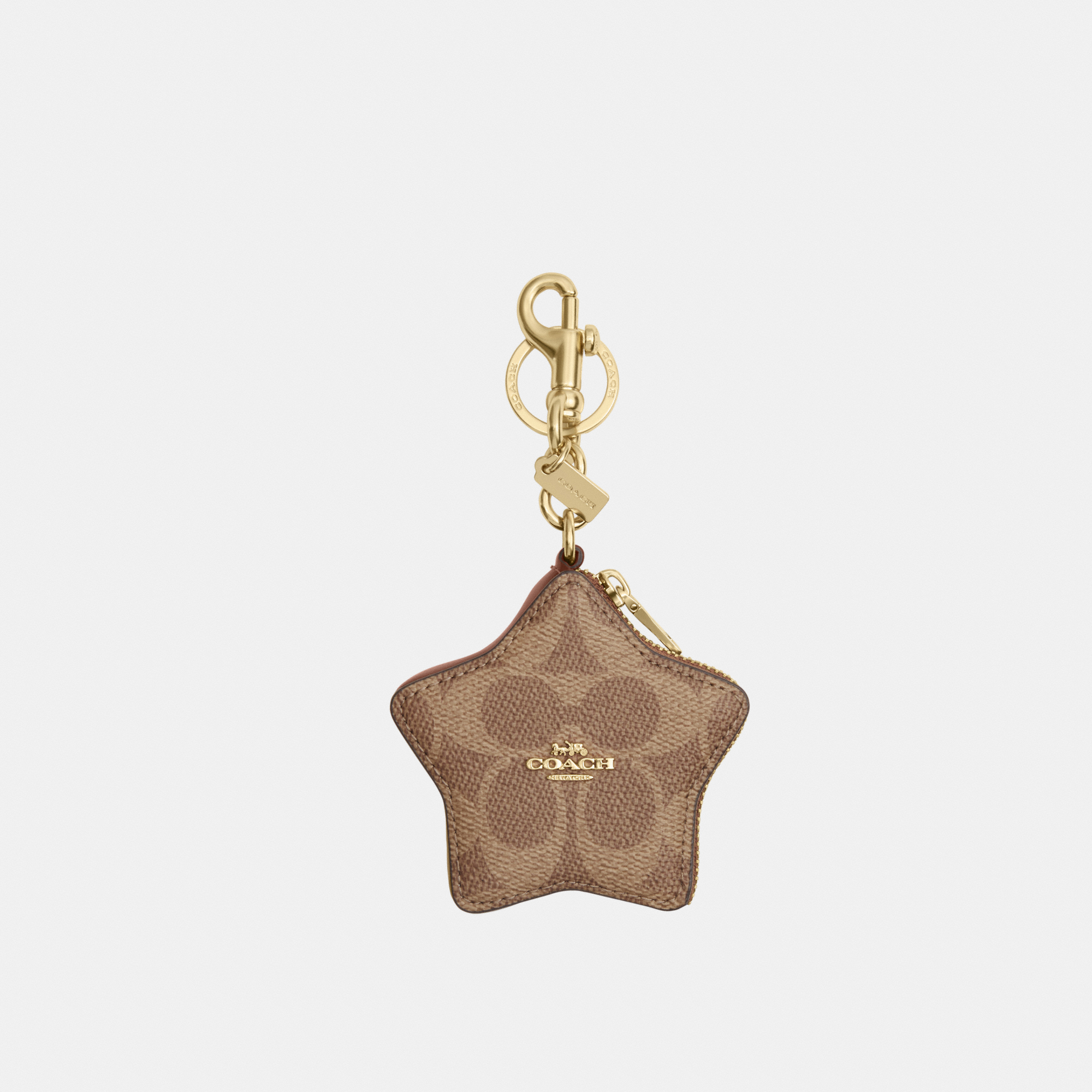 Coach Womens Star Signature Bag Charm - Brown - One Size | Coach Sale | Discount Designer Brands