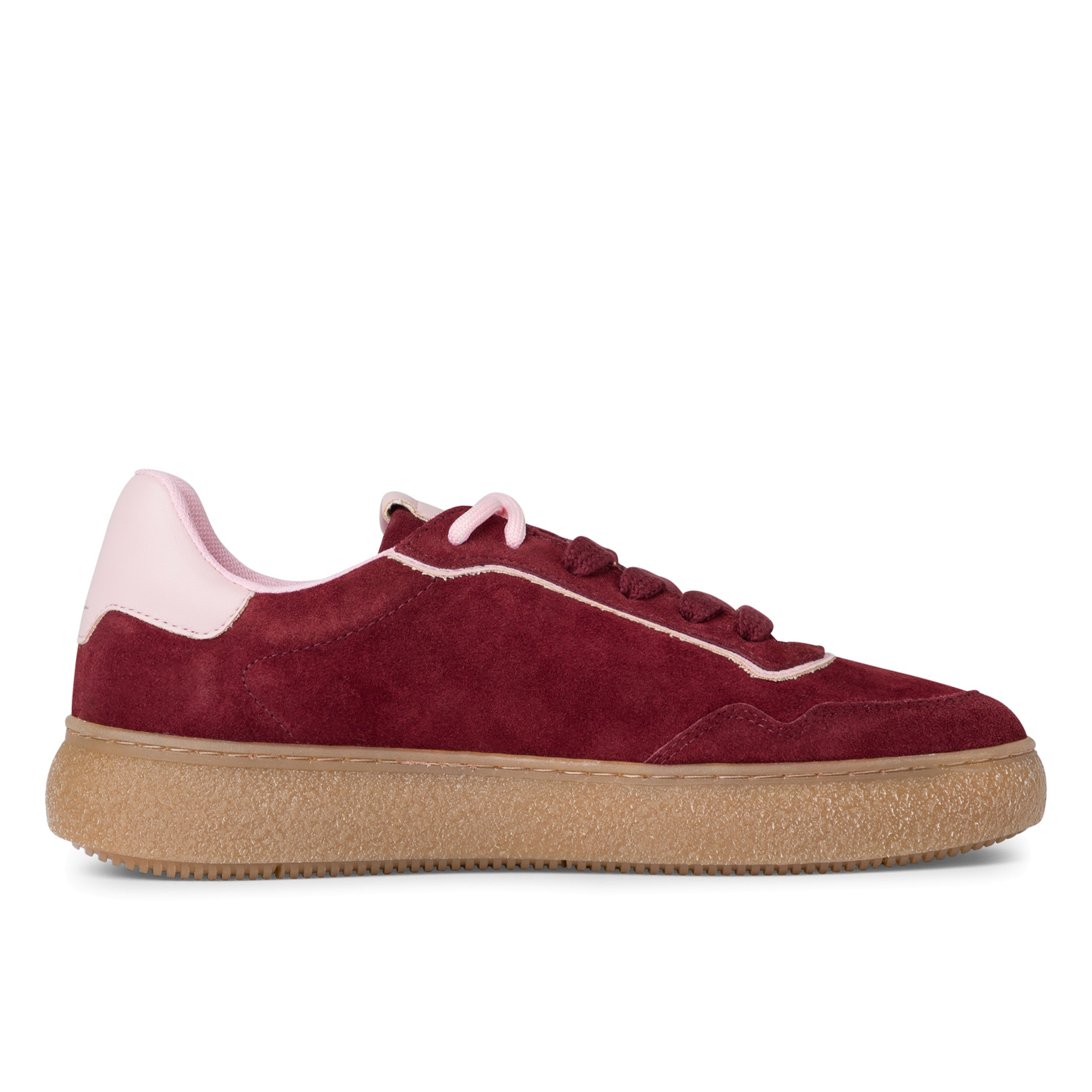 Tamaris Damen Merlot Burgunderrot Leder Fashion Stripe Schnür-Sneakers