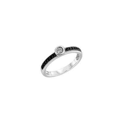 Celesta Silber Ring 925 Silber rhodiniert mit Zirkonia weiß und schwarz Image