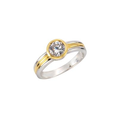 Celesta Silber Ring 925 Sterling Silber zweifarbig Zirkonia Image