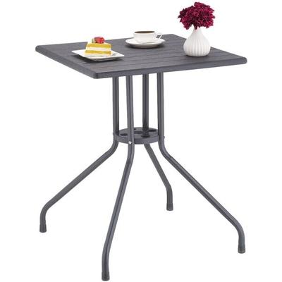 relaxdays Gartentisch in Holz-Optik grau 61 x 61 cm grau Image