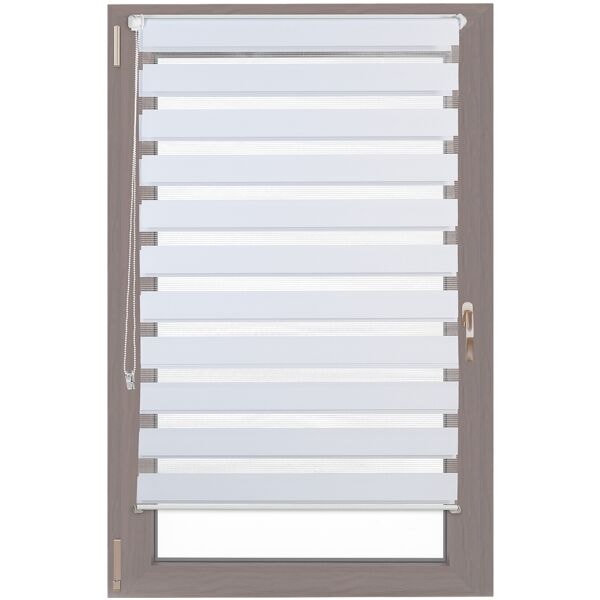 relaxdays Doppelrollo Klemmfix ohne bohren 85x156 cm weiß weiß Image