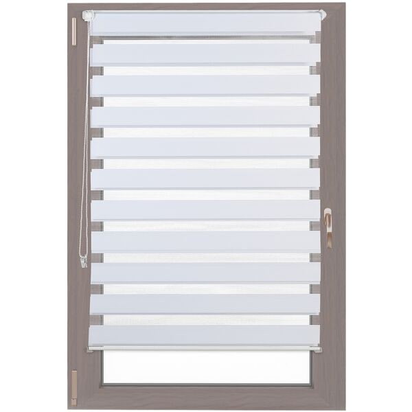 relaxdays Doppelrollo Klemmfix ohne bohren 90x156 cm weiß weiß Image