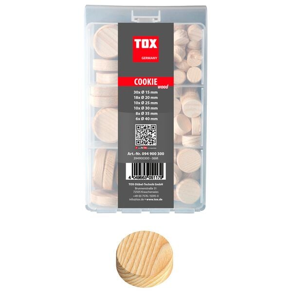 TOX Querholzplättchen-Sortiment »Cookie wood Mini« 82 Stück braun Image