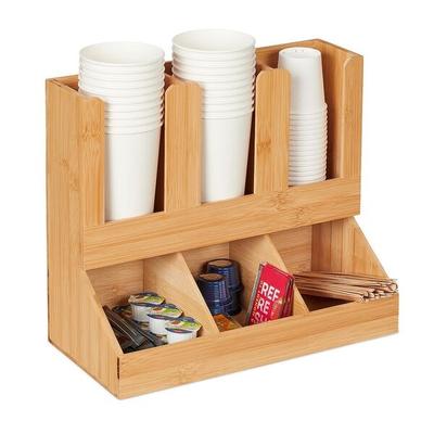 relaxdays Kaffee-Organizer mit 6 Fächern NANaturrazitur Image