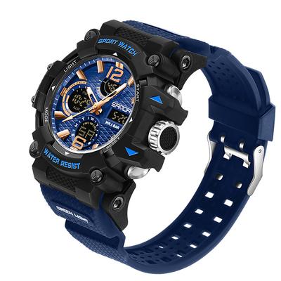 Fashion SANDA New 6276 Student Electronic Watch Alarm Clock Multifunctional Dual Display Waterproof LED Men's Electronic Watch
