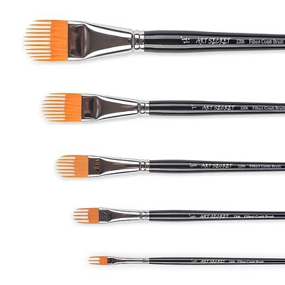ARTSECRET Synthetic Bristle Nylon Hair Paint Brush for Watercolor Acrylic Painting Black Lacquer Handle Multiple Sizes 1/4, 1/2, 5/8, 1, 1-1/2 Watercolor Painting Supplies