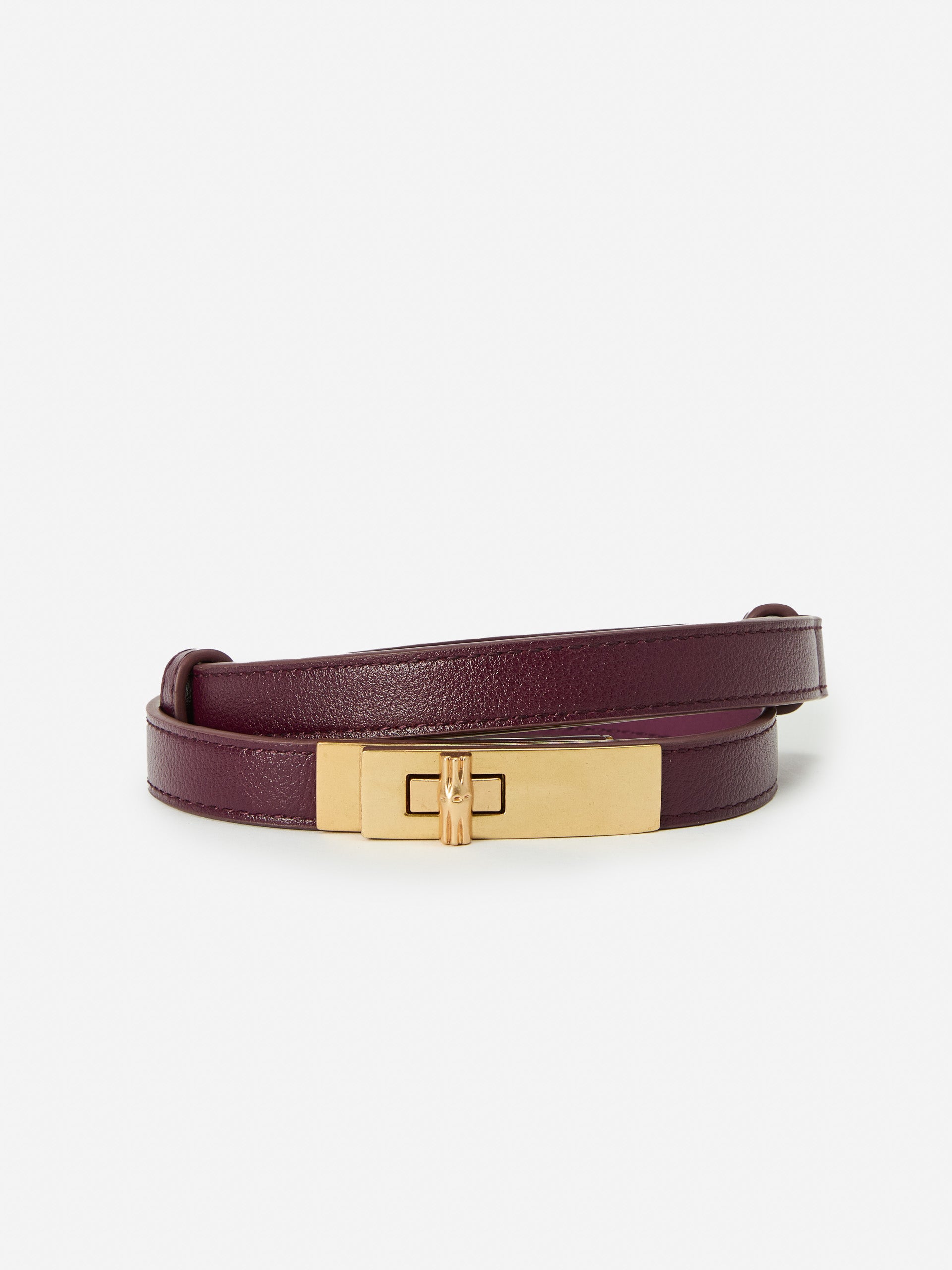 J.McLaughlin Women's Liv Leather Belt French Merlot, Size Medium/Large