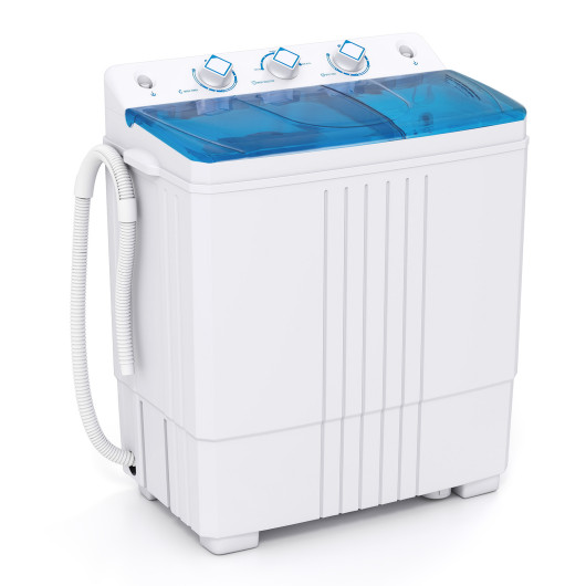 Costway Portable Washing Machine with Built-in Drain Pump-Blue
