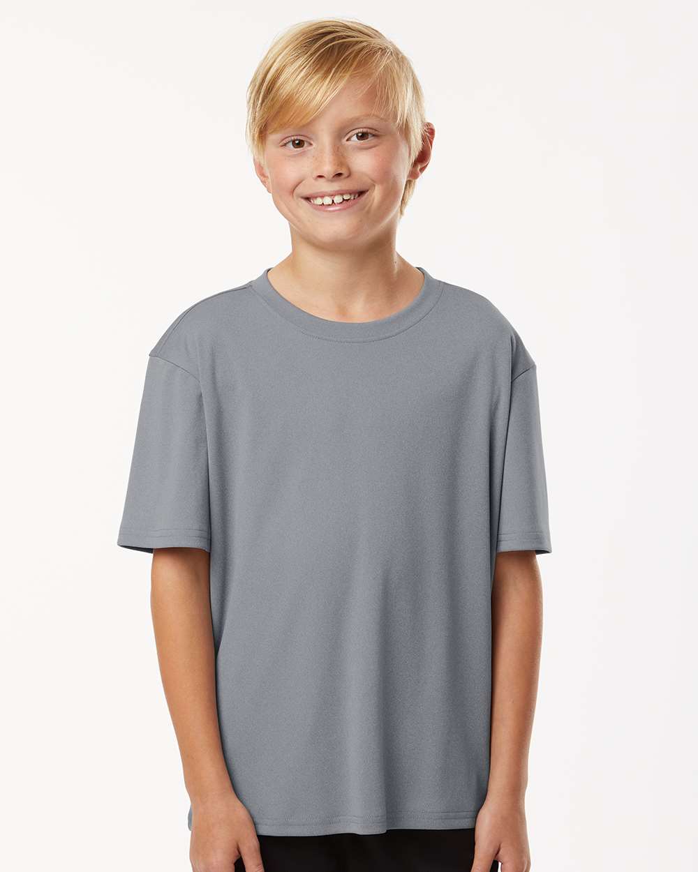 AllPro 48000Y Youth Pro-Lock Performance T-Shirt in Heather Steel size XL | Polyester - AllPro