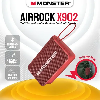 Monster X902 Outdoor Portable Bluetooth 5.4 Speaker Little Bluetooth Sound Box TWS Stereo Pairing Wireless Portable Speakers