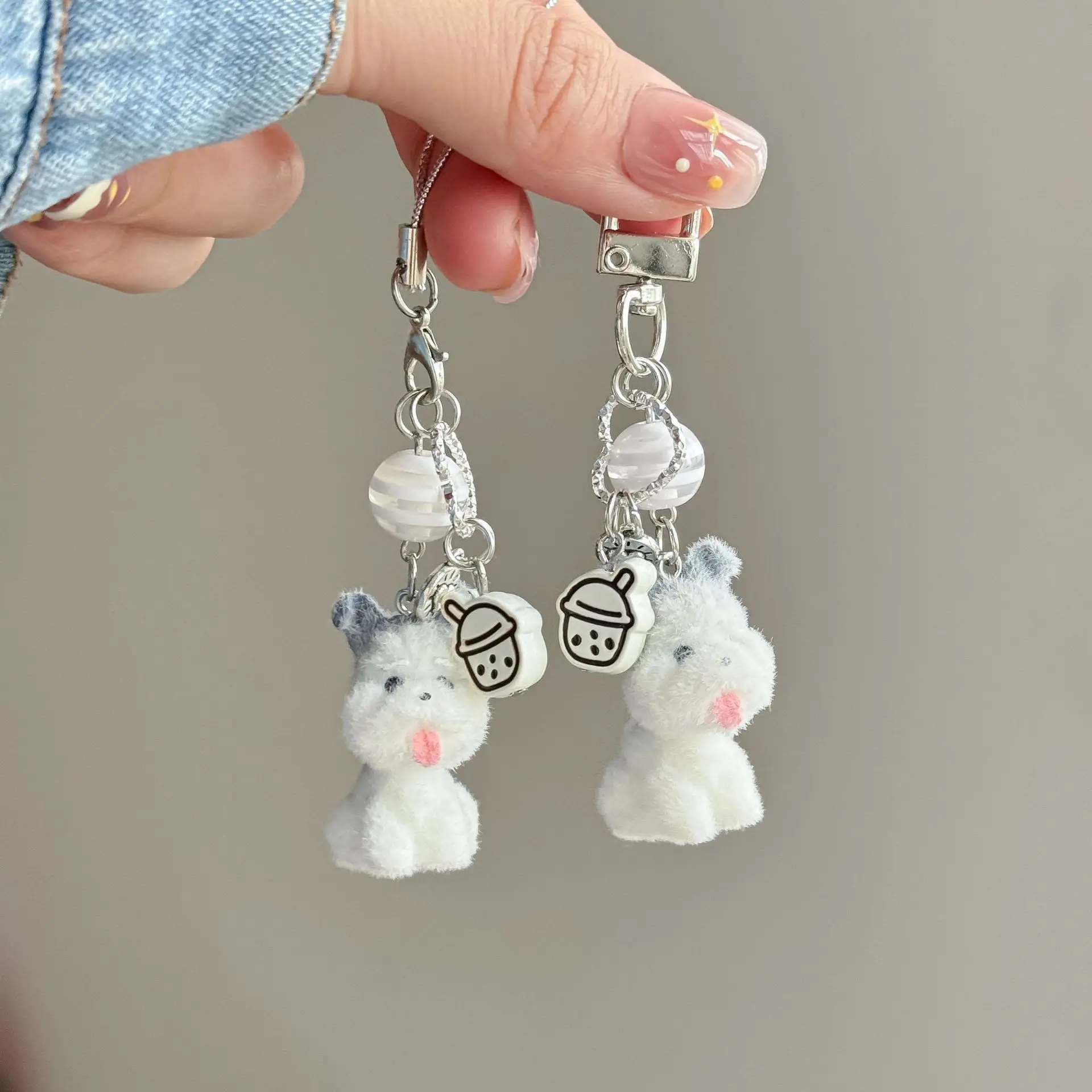 Koreanischen Stil Hund Lanyard Anti-Verloren Tier Handy Straps Für iPhone Fall Schultasche Schlüsselbund Dekoration Anhänger Image