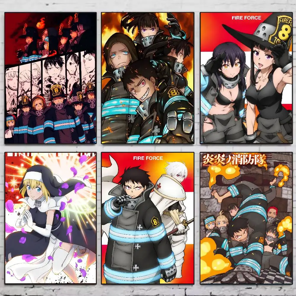 1PC HEIßER Japanischen Anime Feuer Kraft Poster Aufkleber Kunst Wandmalereien Dekor Spiel Zimmer Dekor Geschenke HD Malerei Katze autos Image