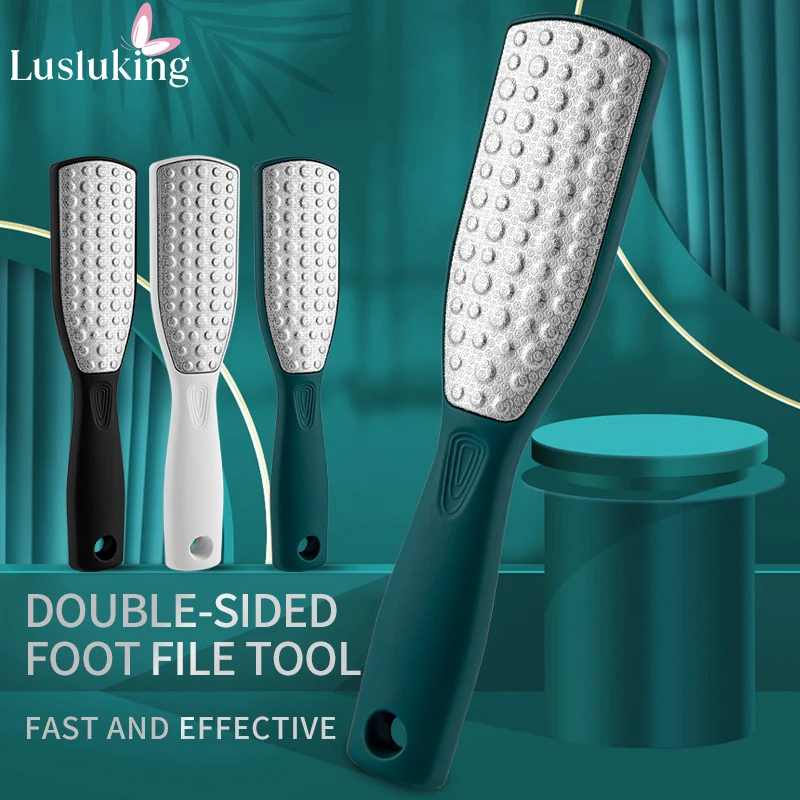Doppelseitige Fußraspel Harte Abgestorbene Hautfeile Schwielenentferner Fußpflege Pediküre Schleifwerkzeuge Edelstahl Beauty Tools Image