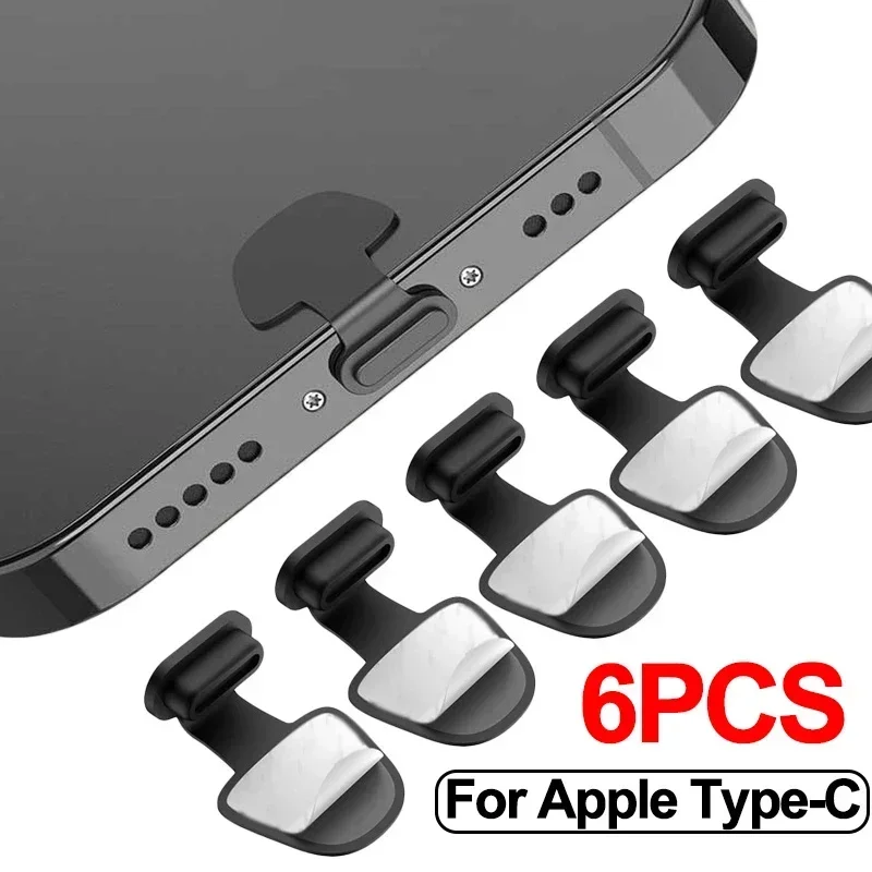 2/4/6 stücke Handy Silikon Staub Stecker für IOS Typ-C Handy Ladegerät Dock Stopper Kappe staubdicht Schutz Für iphone 14 13 Image