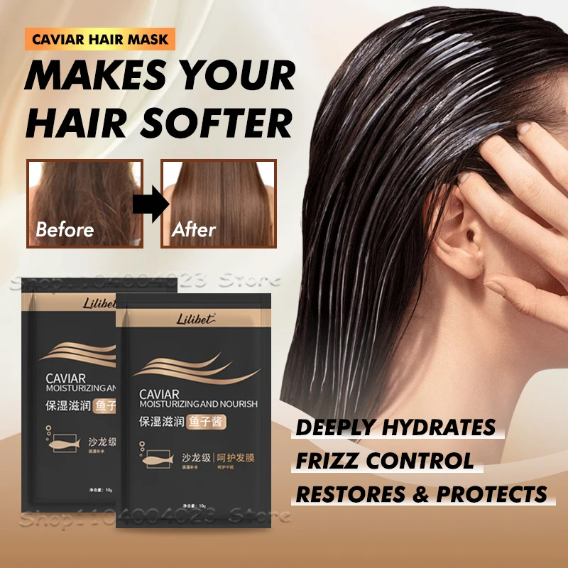 1/5/10 Stück 5-Sekunden-Reparatur-Keratin-Haarmaske, magische Schäden, krauses, weiches, glattes, glänzendes Haar, tiefe Befeuchtung, Reparatur-Haarpflege Image